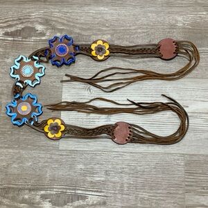 Flower Cutout Leather Belt